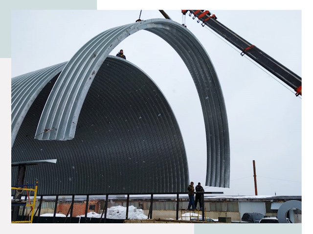 Полукруглые ангары в Валуйках